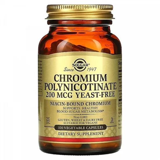 

Solgar - Chromium Polynicotinate, 200 mcg, 100 Vegetable Capsules