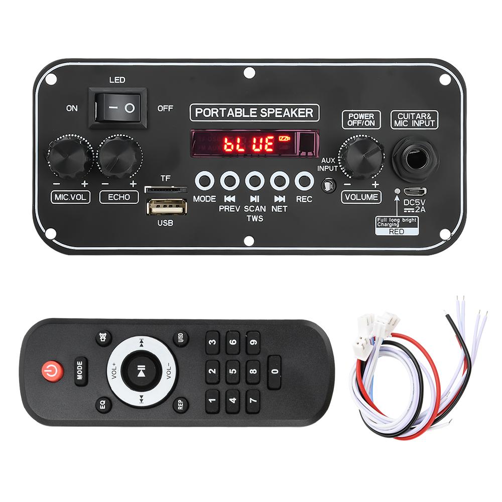

D152BT DC3.7-5V MP3 Bluetooth 5.1 Decoding Board FM USB TF Portable Speaker Amplifier Board 2*10W with Amplifier