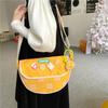 Cute Japanese Canvas Crossbody Bag With Printed Design For Daily Use