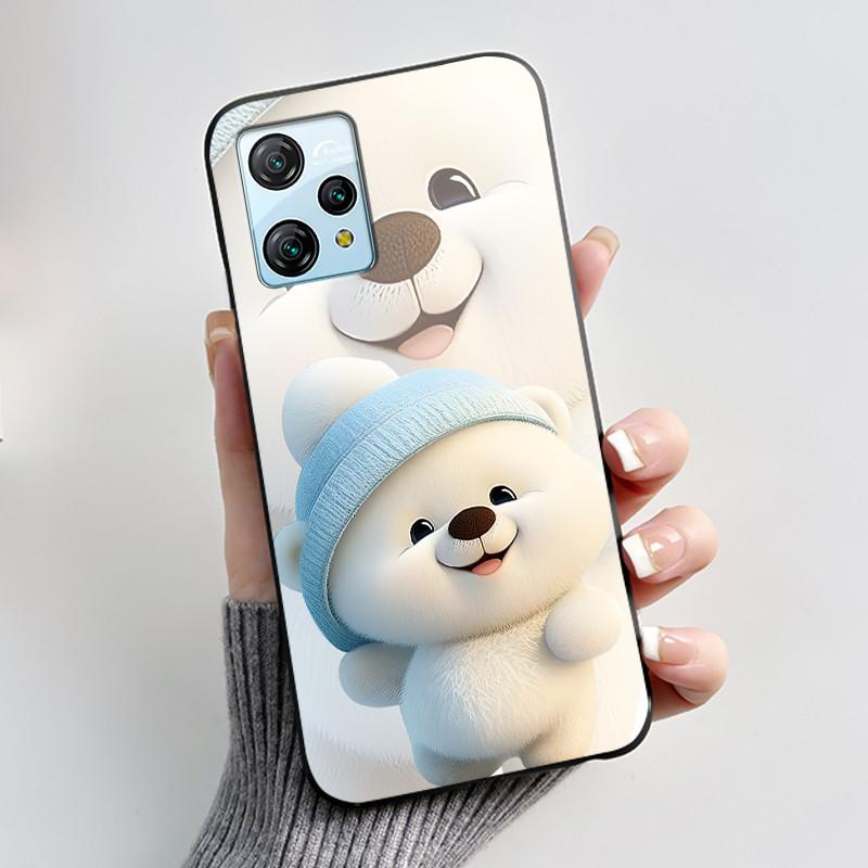 For Blackview A53 Case Blackview A53 Pro Back Cover Luxury Cute Love Rabbit Funny Black TPU Soft Silicone Protective Phone Case