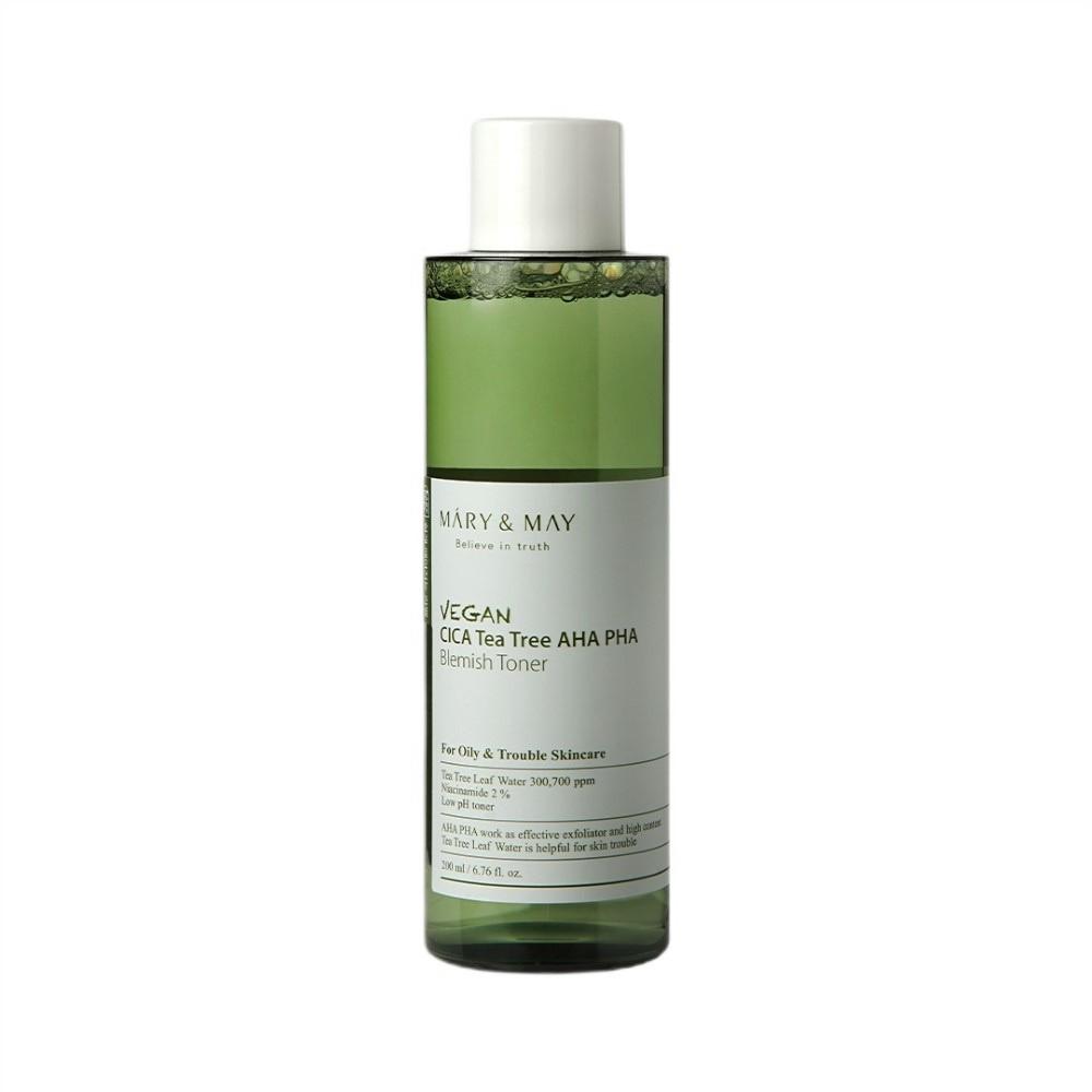 Mary&May Vegan CICA Tea Tree AHA PHA Tonic for Problematic Skin - 200 ml