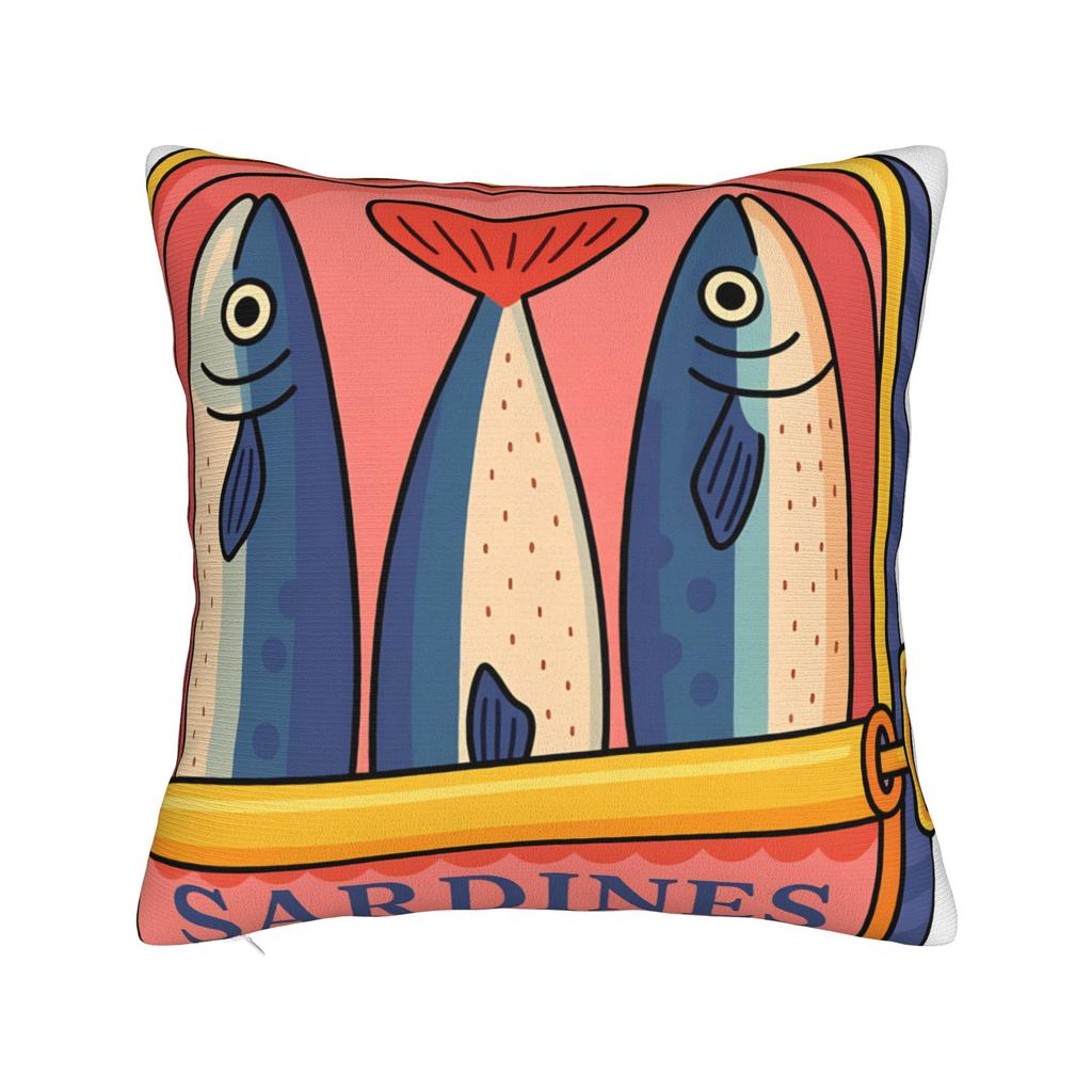 Cuadros Decorations Sardines Nordic Pillow Case Soft Pillow Cover For Living Room Sofa Kawaii Pillowcases