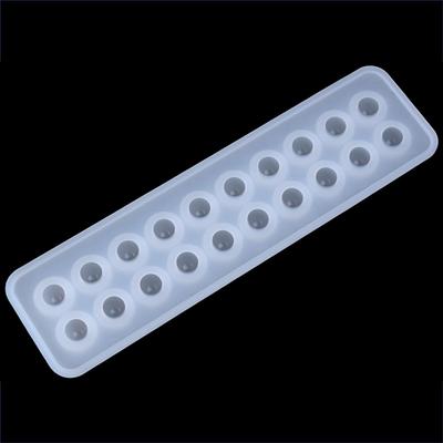 Rubonarie Silicone Molds, 20mm Spheres for Beads, 20 Pieces, UV Resin Compatible (White)