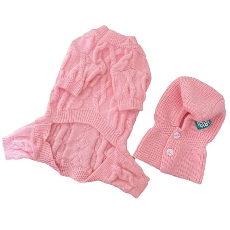 Hunde Winterkleidung Gestrickte Haustierkleidung und Mütze Für Kleine Mittelgroße Hunde Chihuahua Welpe Haustierpullover Yorkshire Reinrassiger Hundepullover