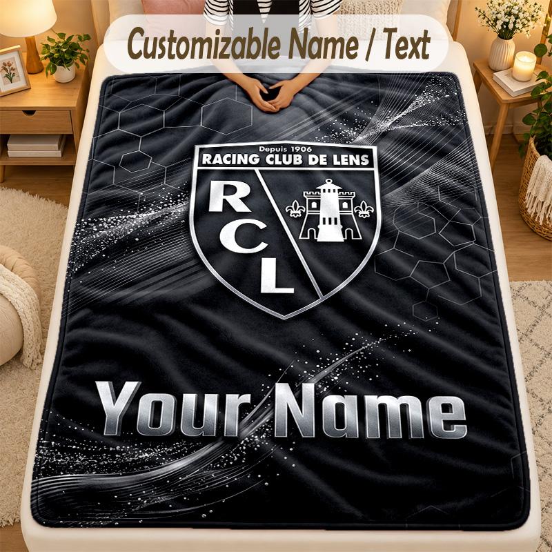 Flannel Blanketracing club de lens Custom Name Text Personalized Soft Warm Throw Blanket Home Decor Gift