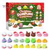Christmas Traditions for Family Fun 2026 Dumplings Advent Calendar with 24 Mini Bun Squeeze Interactive Countdown Activity December Toys, Festive Box,