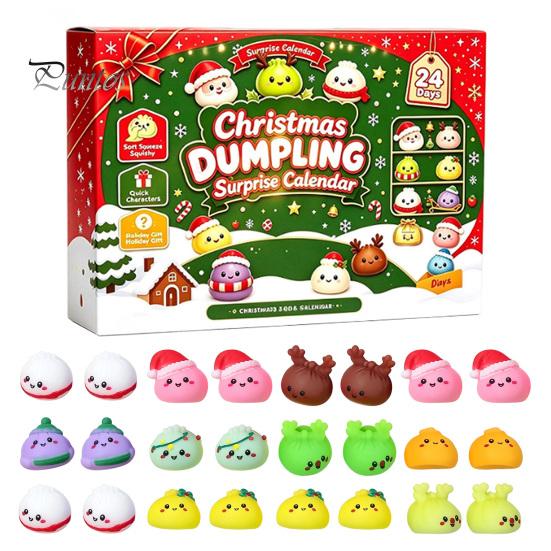 Christmas Traditions for Family Fun 2026 Dumplings Advent Calendar with 24 Mini Bun Squeeze Interactive Countdown Activity December Toys, Festive Box,