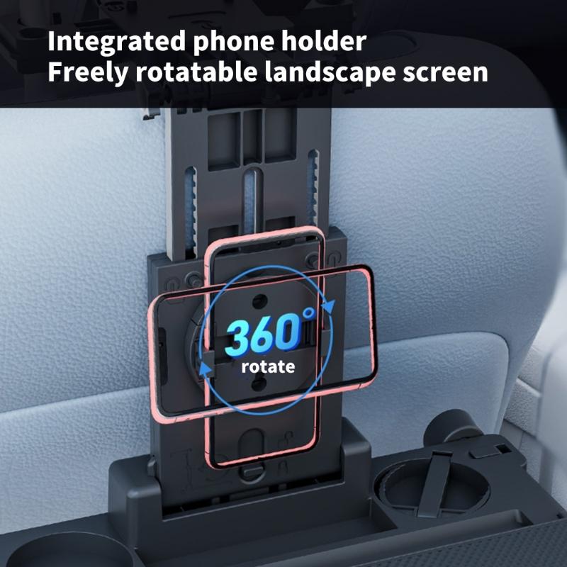 Adjustable Car Desk with Not Slip Surfaces & Storage Drawer Multiple Use Back Seat Organizers Simple Installs for Long Trip