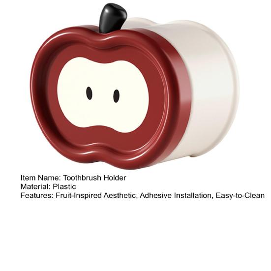 Adhesive Toothbrush Holder Wall Mounted Organizer Holds 2 Toothbrushes Fruit Design Toothbrush Hanger Keeps Toothbrush Dry Fresh for