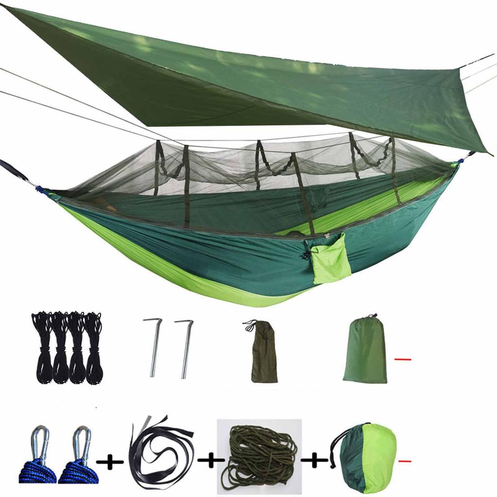 Mosquito-Proof   with Sunshade Canopy, Outdoor Camping Aerial Swing, Portable Hiking and Travel  for Insect-Free Relaxation