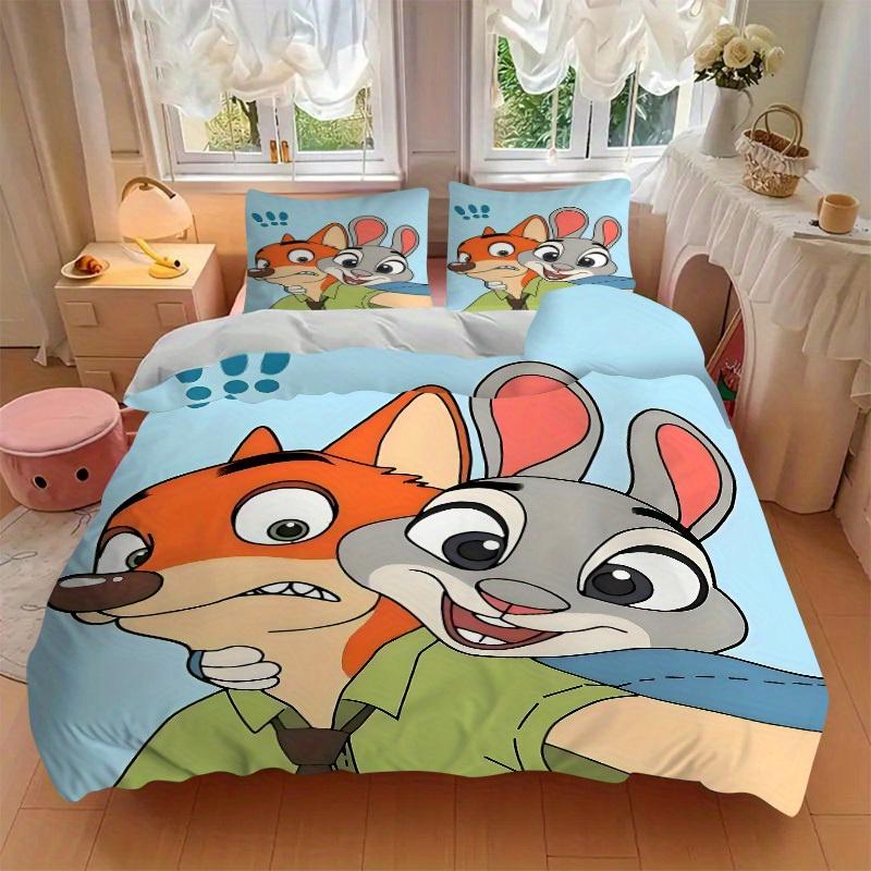 3pcs Nick, Judy Printed Bedding Set, Breathable And Soft, Machine Washable, Christmas Gift, Suitable for Bedroom Decoration, 091