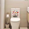 Floral,themed Bathroom And Toilet Stickers, Easter,themed Cute Bunny Self,adhesive PVC Decorative Stickers For Bedrooms.