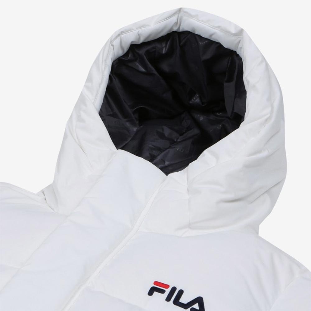 FILA Minimalist Hooded Windproof Warm Zipper Down Jacket Unisex Outerwear White FS2DJB4003X-OWH