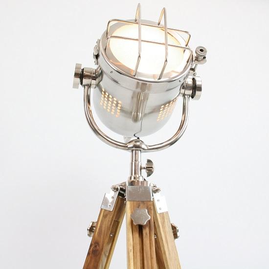 Retro Nickel Industrial Spotlight Tripod Lamp Standing Floor Light 140 Cm