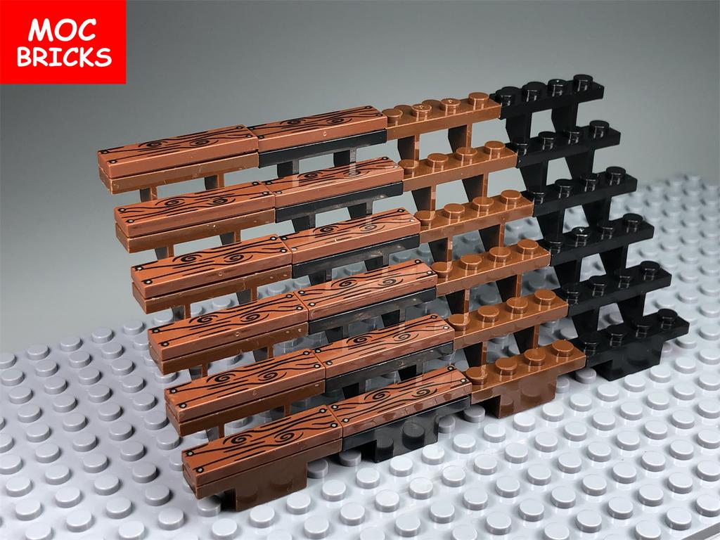 Individuelle Kreation Steine Treppe 7x4x6 Holzbauhütte Erbausteine 2431 30134 Stadtarchitektur Montierbare Partikel Kinderspielzeug