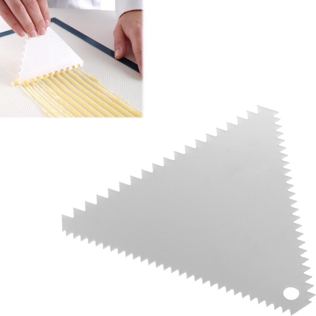 Serrated triangular confectionery scraper made of stainless steel 110x110mm HENDI 554227