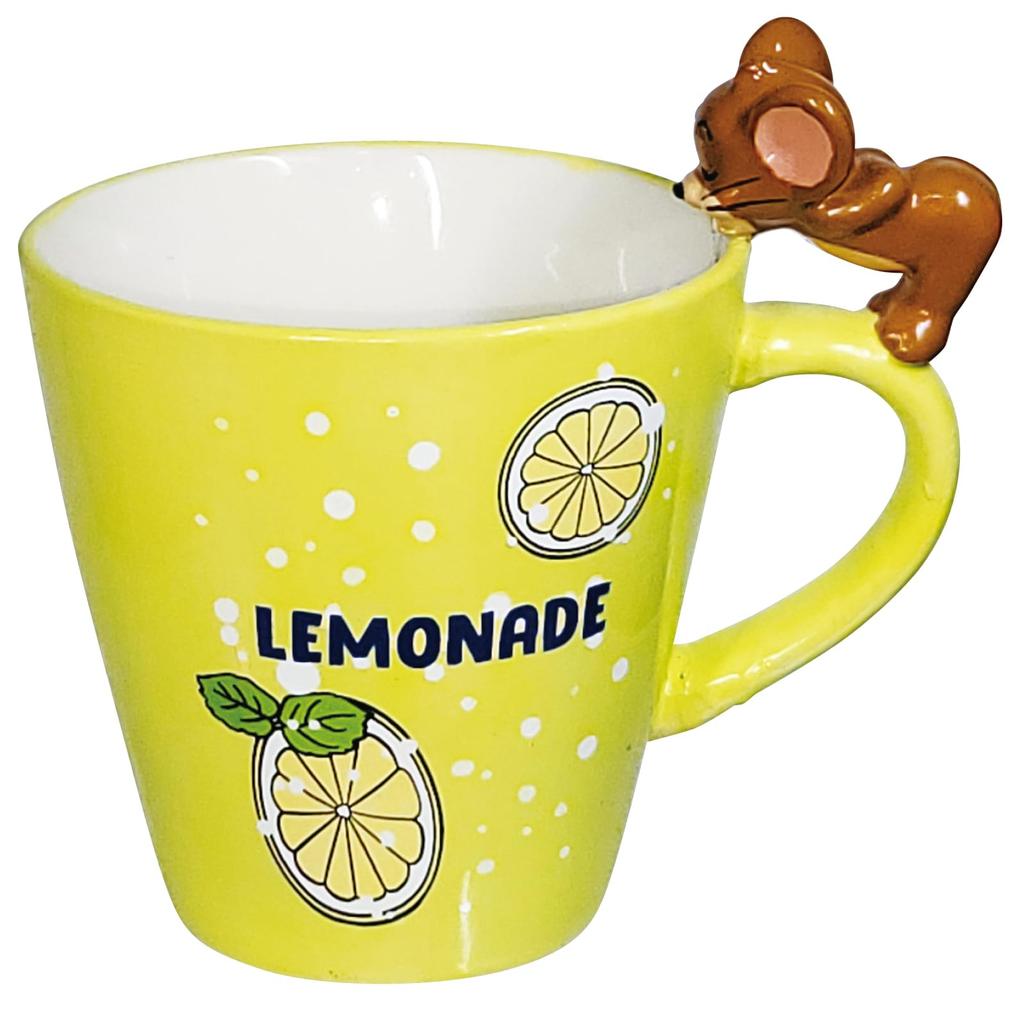 Tom and Jerry" Lemonade Mug with Jerry Figure, Approx. 300ml, Tom and Jerry Merchandise, Tableware, san4323