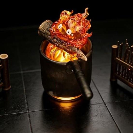 Calcifer Lamp Moving Castle Design Flame Flickering Light Desktop Night Camping Decoration Healing Lighting Anime Object