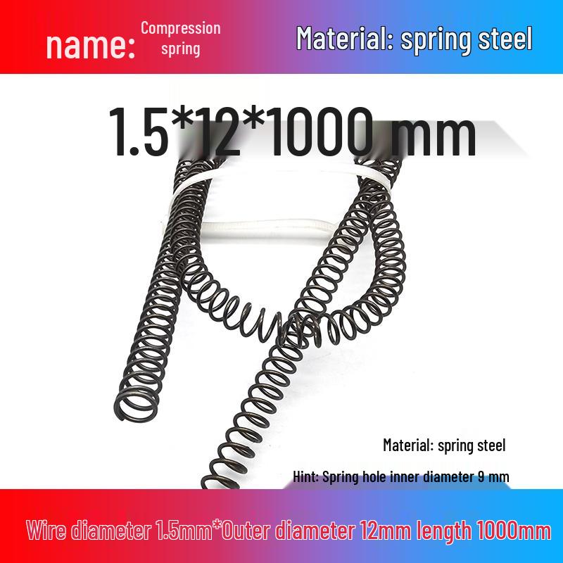 Spring Wire: 1m Long, Soft Pressure, Manganese Steel, 0.3-4.5mm Diameter, Yellow Compression Return.