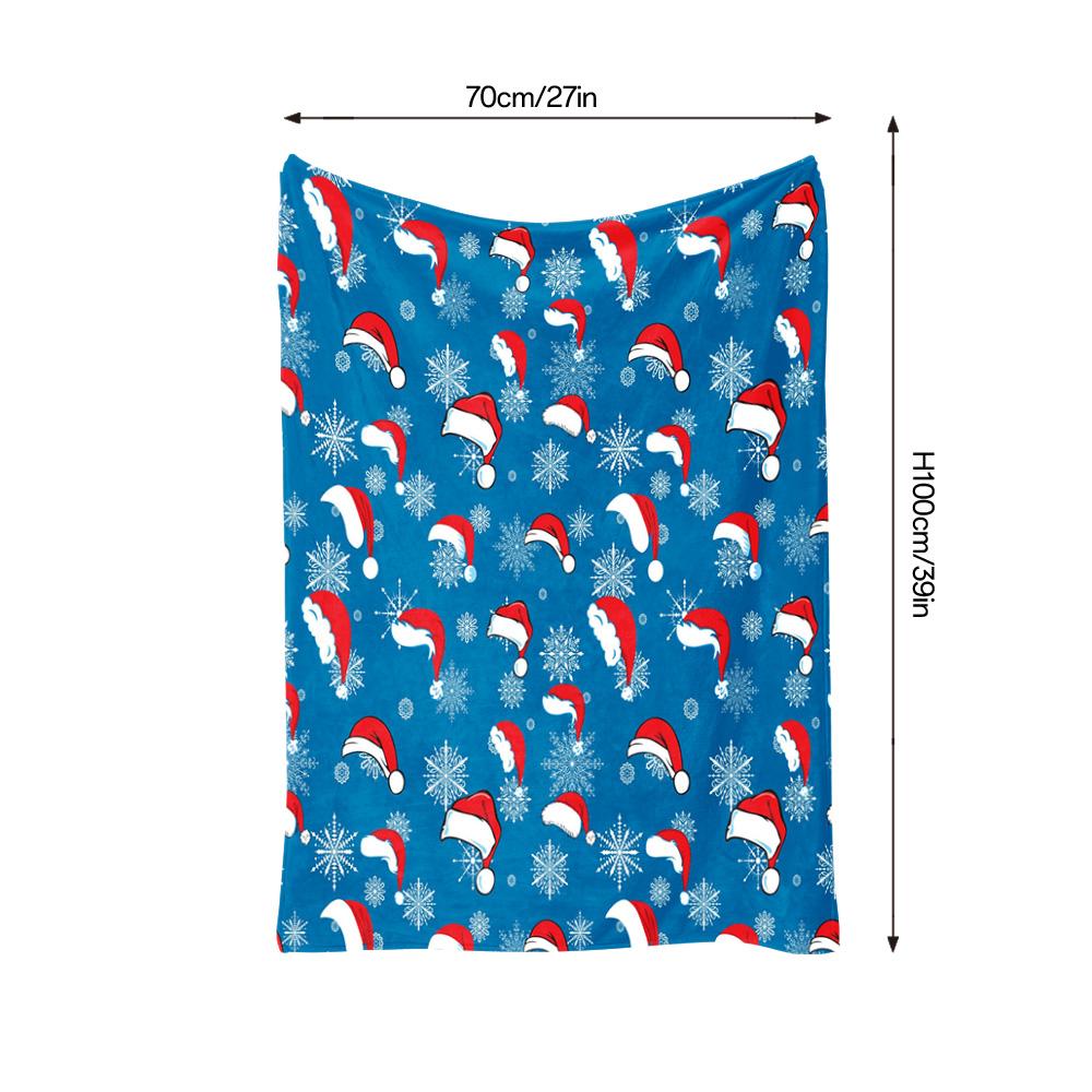 Festive Santa Throw Blanket Cozy Flannel Fleece Navidad Christmas Holiday Decor Gift Warm Soft Home Bedding Blanket
