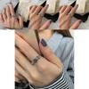 Unique Retro Korean Fashion Ring Beautifully Crafted Adjustable Geometric Design For Women