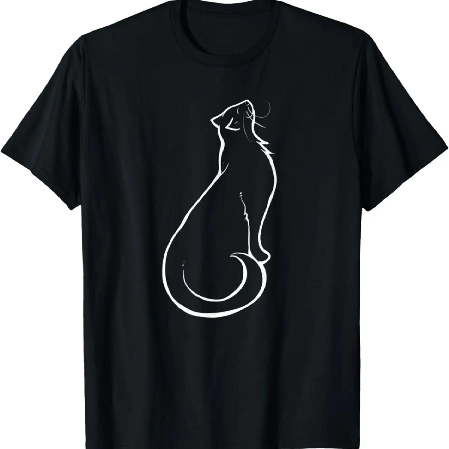 Black Cat art cat people black cat adoption T-Shirt S чёрный