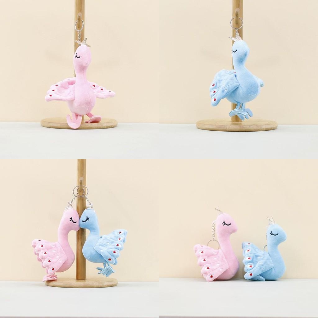 Soft Short Plush Peacock Toy Colorful Bird Keyring Lovely Accessory With Pp Cotton