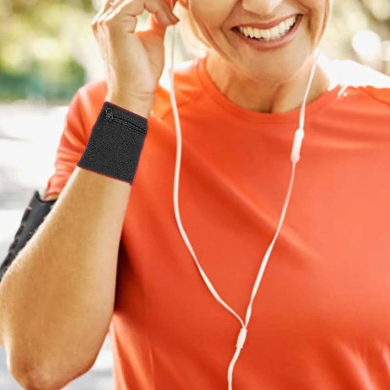 Unisex Wristband Coin Key Storage Zipper Pocket Sports Wrist Wallet Fitness Running Basketball Wrist Sheath Wrist Brace