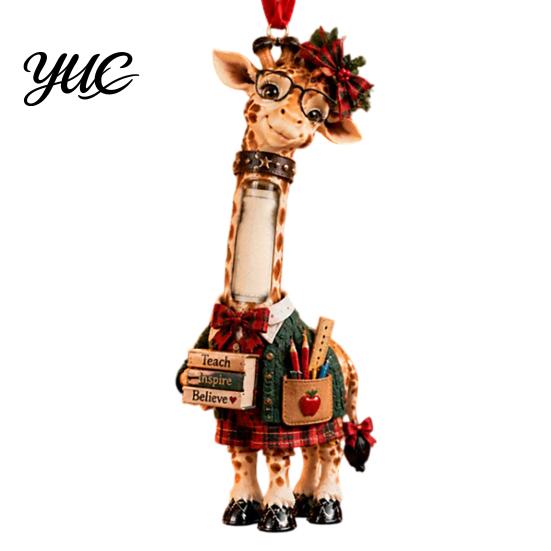 Acryl Hangende Sieraden Giraffe Kerst Geldhouder Ornament, Geldclip Decor voor Ruimtebesparende Kerstboomzak Auto, Schattige Beroepsfiguur, Decoraties