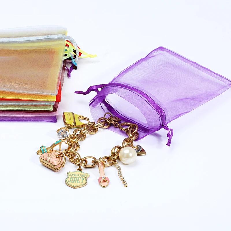 100 buc Pungi Cadou Ciocolată Transparente Șifon Șnur Organza Crăciun Anul Nou Ziua Îndrăgostiților Petrecere Cutie Bomboane