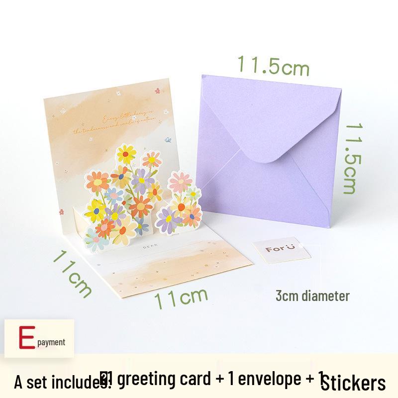 Creative 3D Floral Greeting Card for Holiday or Birthday Appreciation