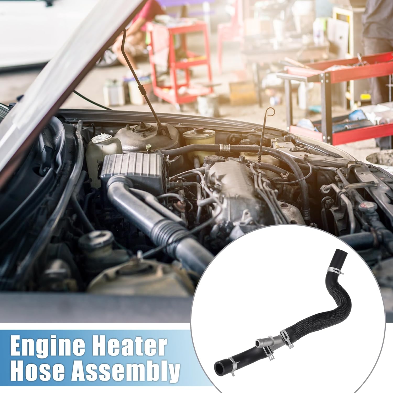 Engine Heater Hose Assembly No.5C3Z8075CB Radiator Overflow Hose for Ford F-250 Super Duty 2005-2007 Rubber Black