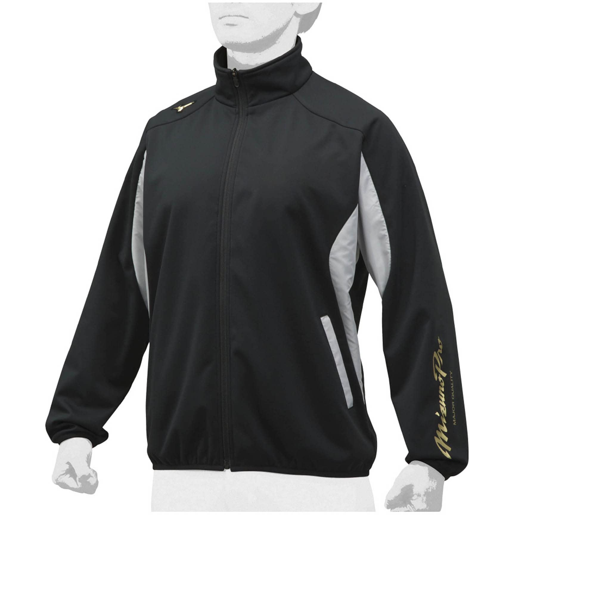 

MIZUNO Tech Shield Baseball Size 2XO Shirt, Apparel, Unisex, 12JE8W0271, 71 Black/Silver,