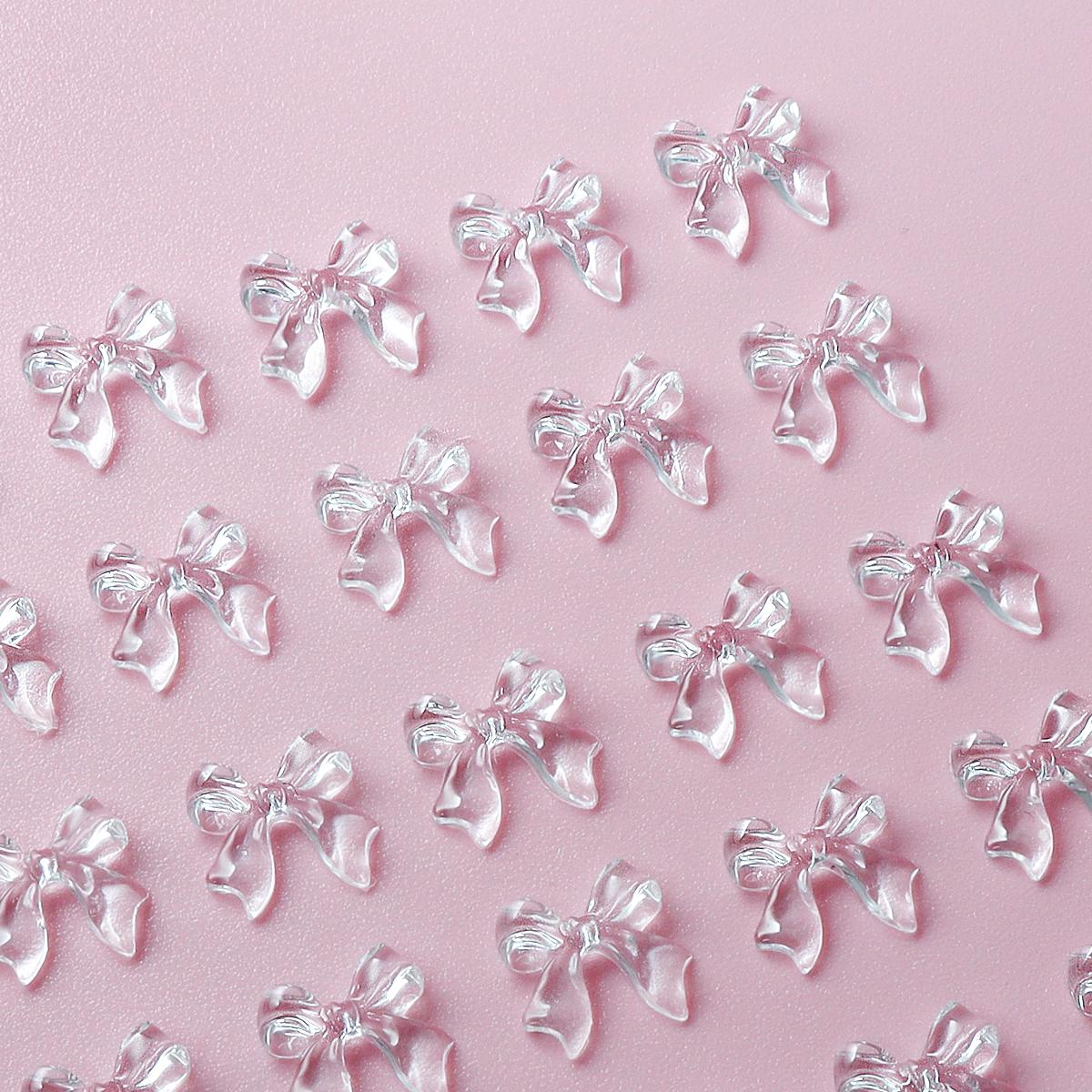 

30 шт. Белые конфетные банты 3D для дизайна ногтей, аксессуары для ногтей с бантами, принадлежности для дизайна ногтей для женщин и девочек, детали для украшения