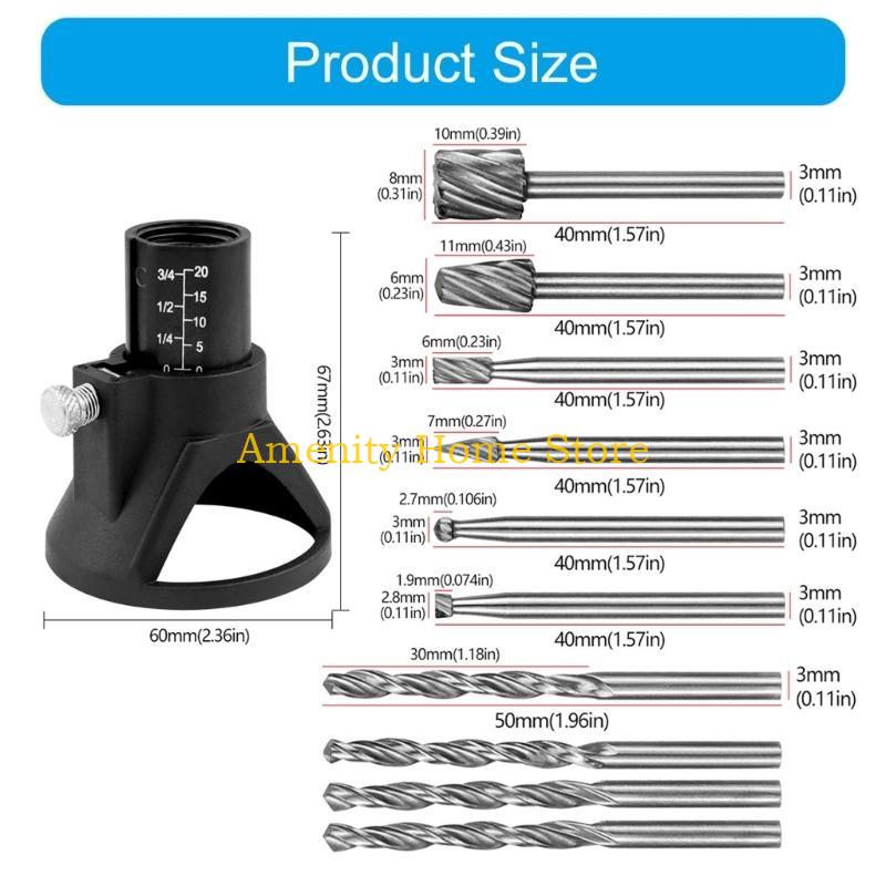 F26C 11Pcs Drill Locators Rotary Positioner Professional Drill Grindering Polishing