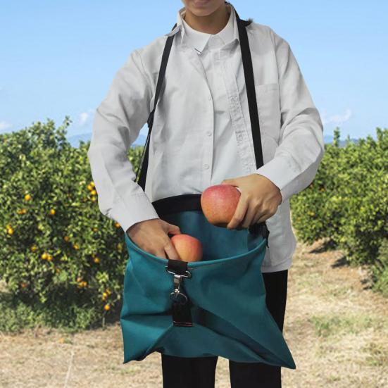 Fruit Picking Bag Large Adjustable Strap Fruit Harvesting Bag Tear-Resistant Bottom Opening Portable Gathering Bag for Fruits Vegetables Garden