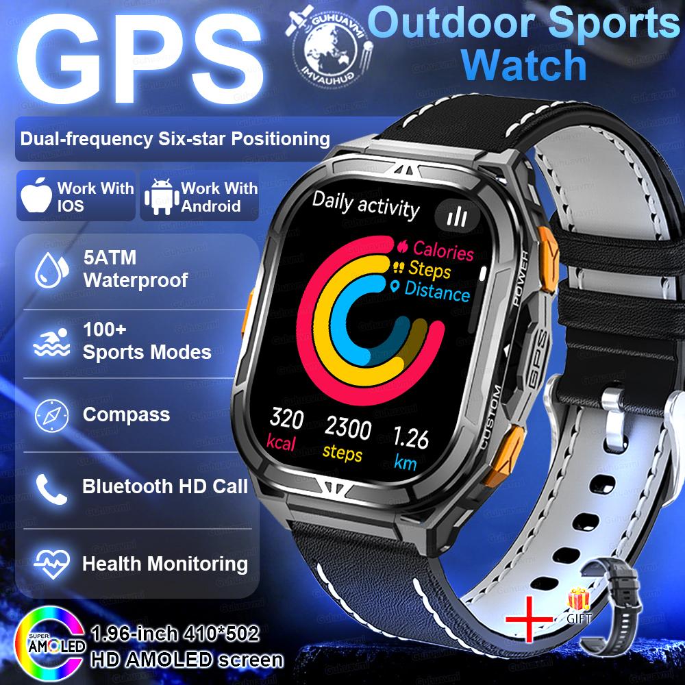 New Military GPS Smartwatch Men 10ATM IP69K Waterproof Smart Watch Compass Altimeter Air Pressure 530mAh Bluetooth Call Watches