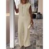 Pantaloni da donna alla moda casual, estivi e primaverili, tinta unita, con stampa, a maniche corte, con scollo a V