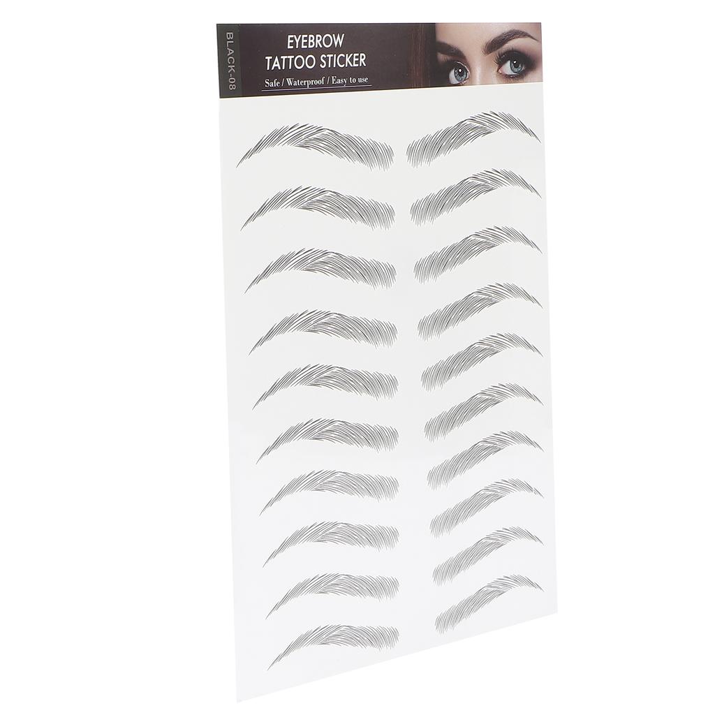 Long Lasting Eyebrow Transfers Sticker Household Portable Women Eyebrow Tattoo StickerBLACK-08