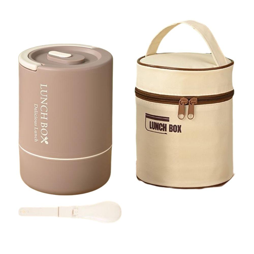 Large Capacity Thermal Lunch Box Round Insulated Lunch Box Portable Lunch Container Set  School