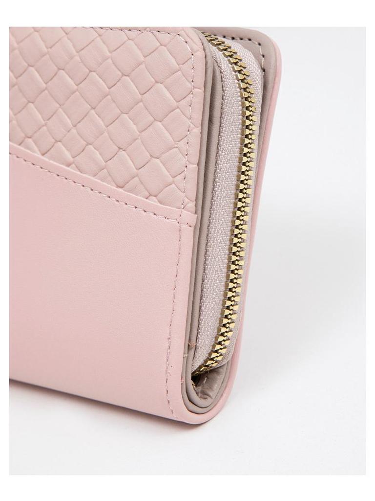 Women's Tri-Fold Minimalist Wallet: Fashionable and Functional Long Clutch with Zipper and Snap Closure, Multiple Card Slots