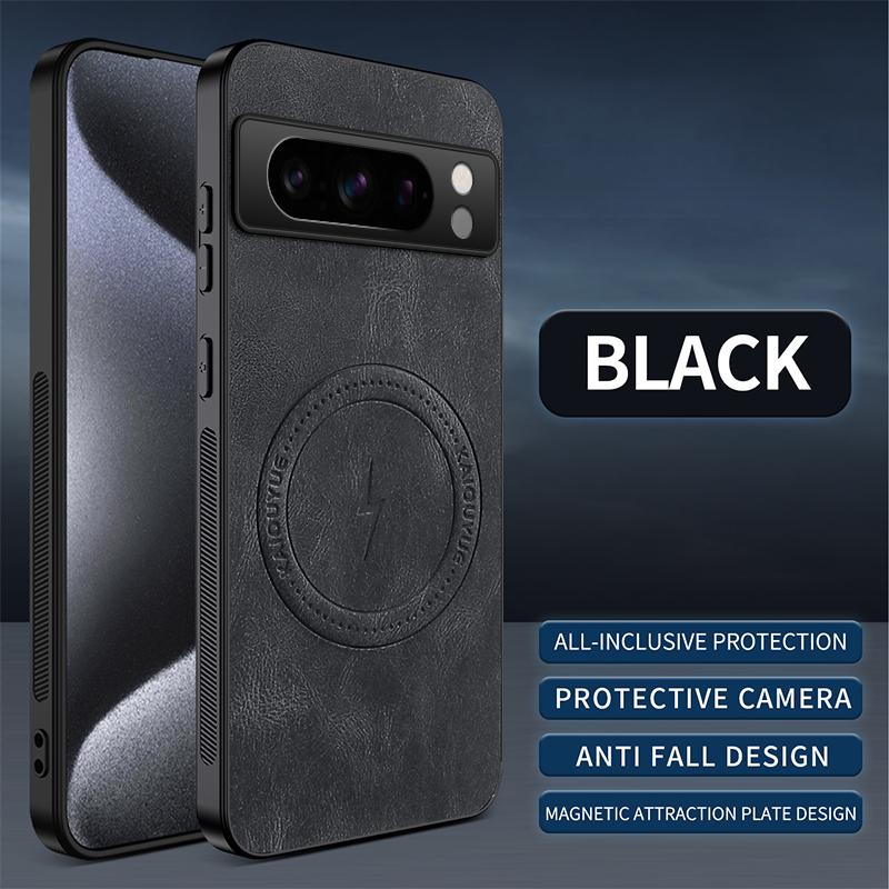 For google Pixel 8 Pro /Pixel 8Pro/Pixel 8A Case Simple Stylish Magnetic Suction Luxury Leather Skin-friendly Anti-drop Cover