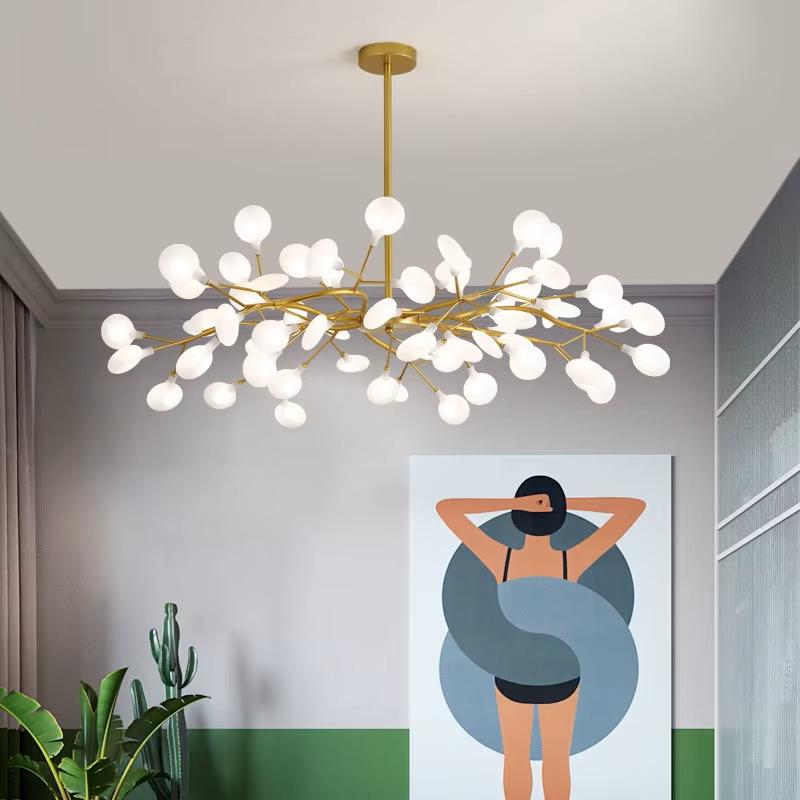 Nordic G4 Led Chandelier Lighting Modern Branch Pendant Light Living Room Gold / Black Art Decor Indoor Lighting(bulb NOT Included)