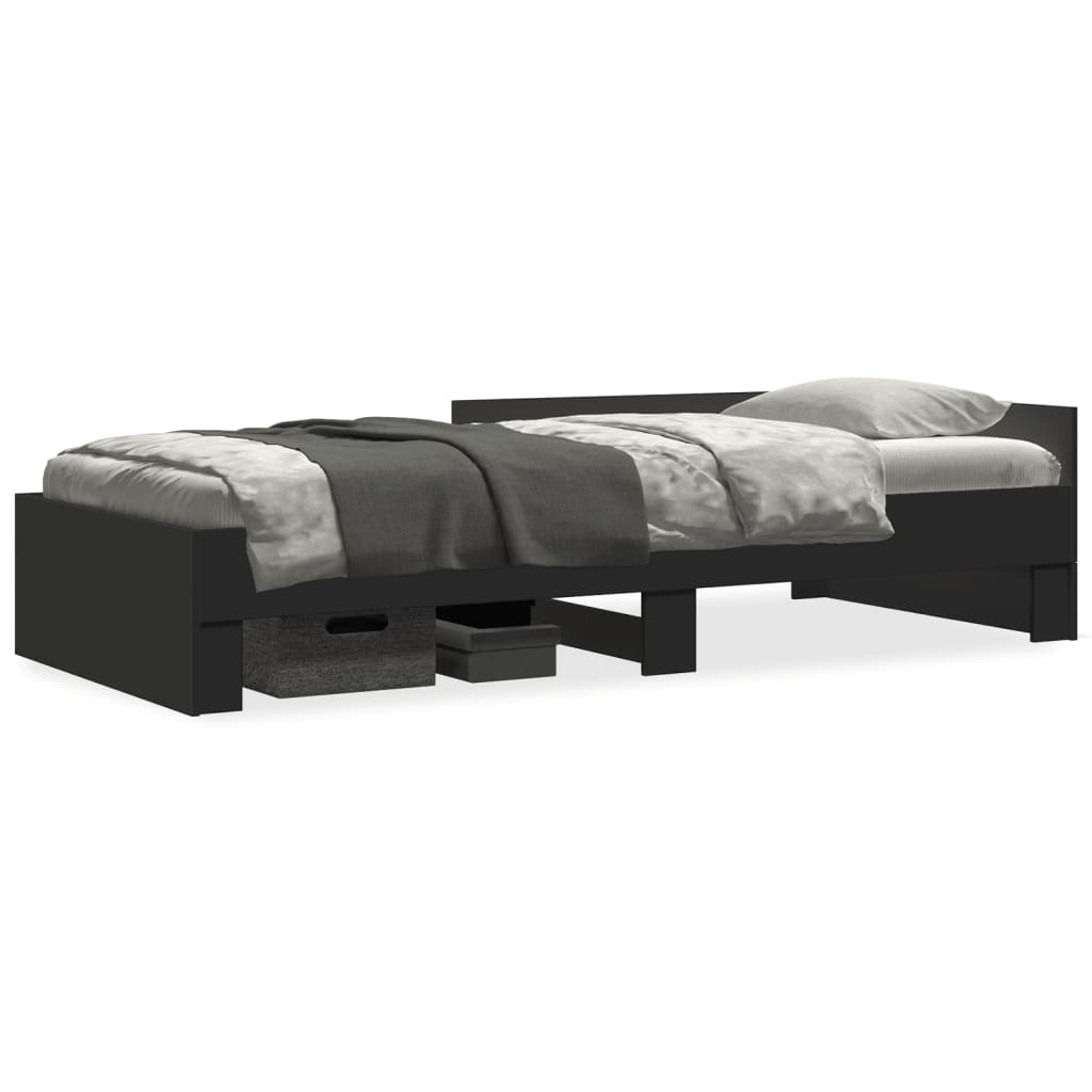 Bed Frame Black 75 X 190 Cm Particleboard