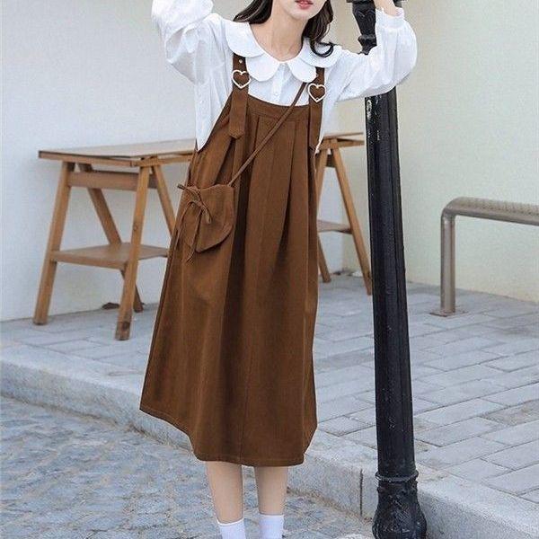 

2026 Temperament Petite Casual Academy Style Women s Spring/Autumn Milk-Toned Two-Piece Dress Set M (Suggested 95-110 lbs)