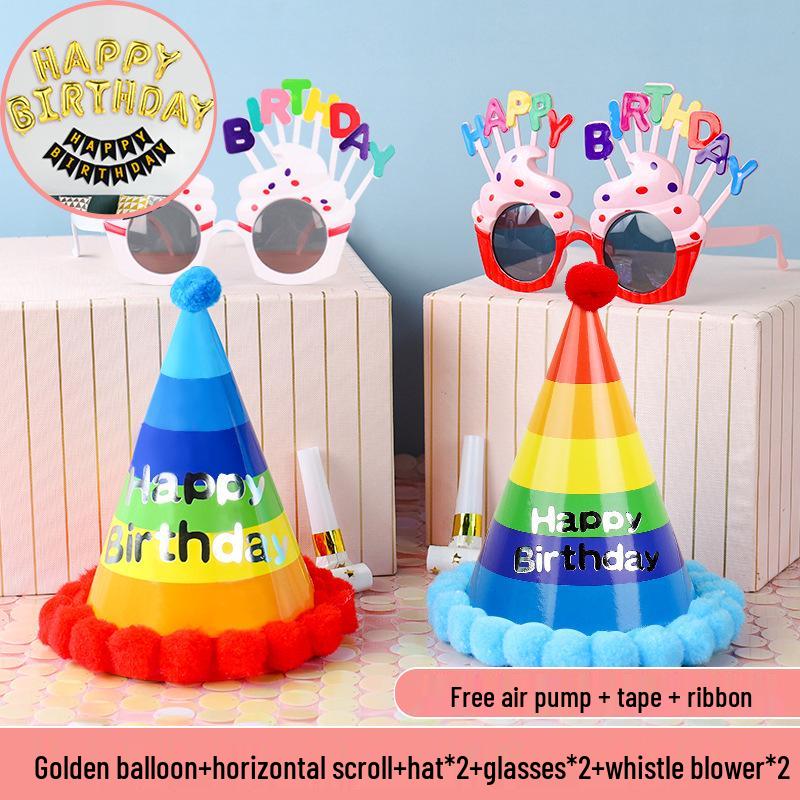 Funny Birthday Party Glasses & Baby Hats - Perfect Photo Props & Cake Decoration