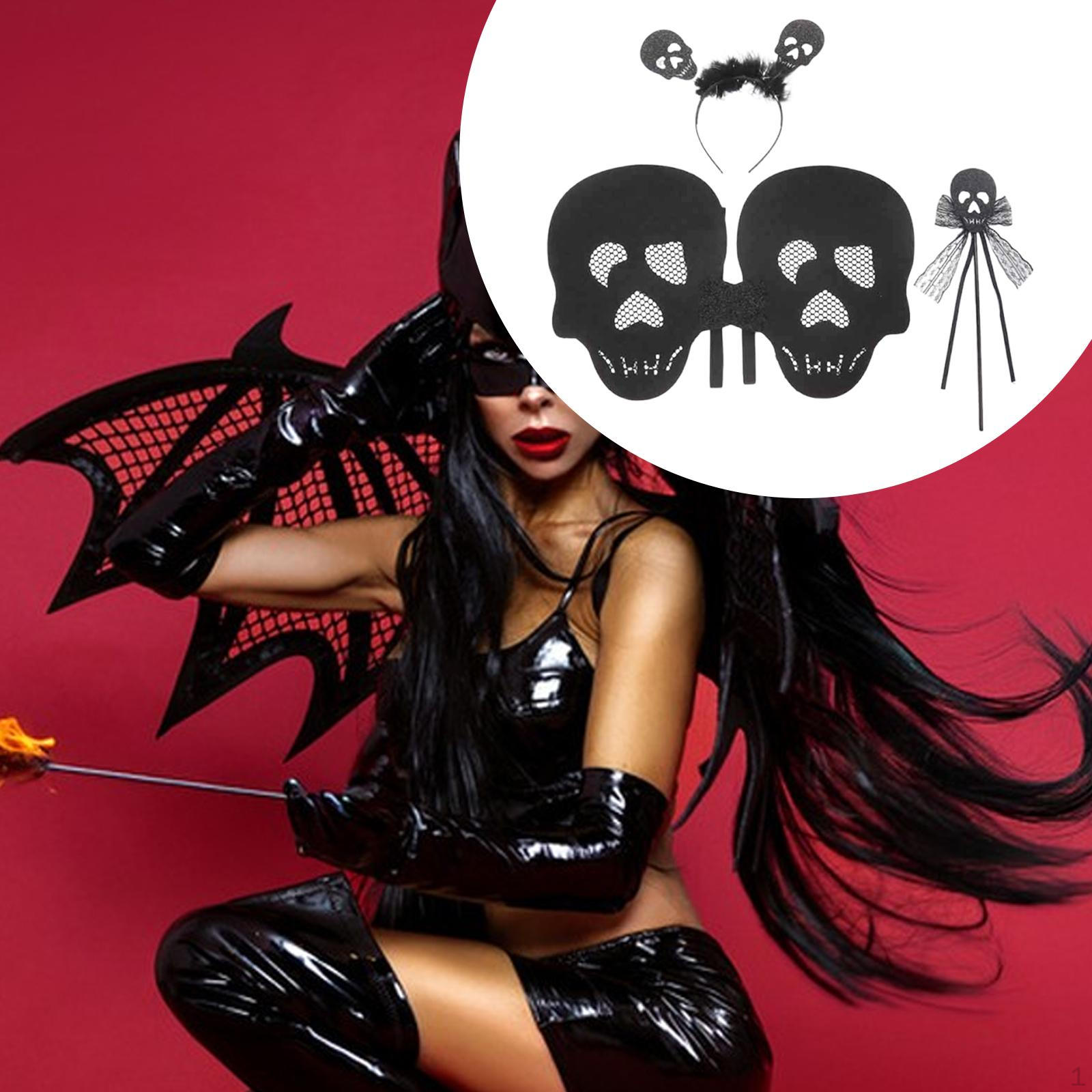 

Halloween Devil Costume Set Classic Wing for School Show Cosplay Decor skeleton