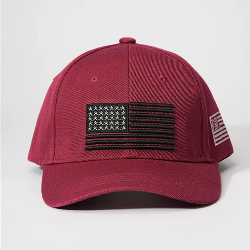 Embroidered American flag baseball cap solid color retro sun hat adjustable duckbill cap for women and men