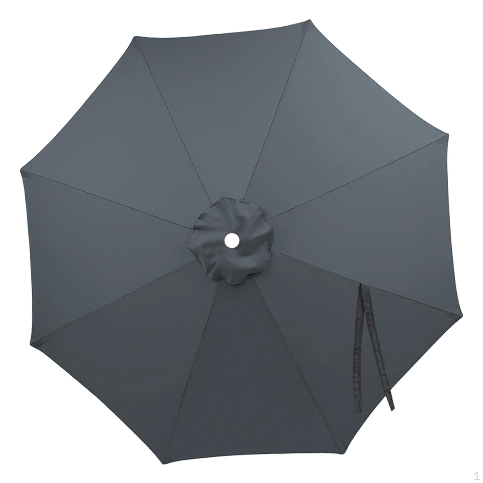 

Outdoor Umbrella Table 6 Ribs Windproof Water Resistance Cover Replaces for Pool Yard Grey 200cm