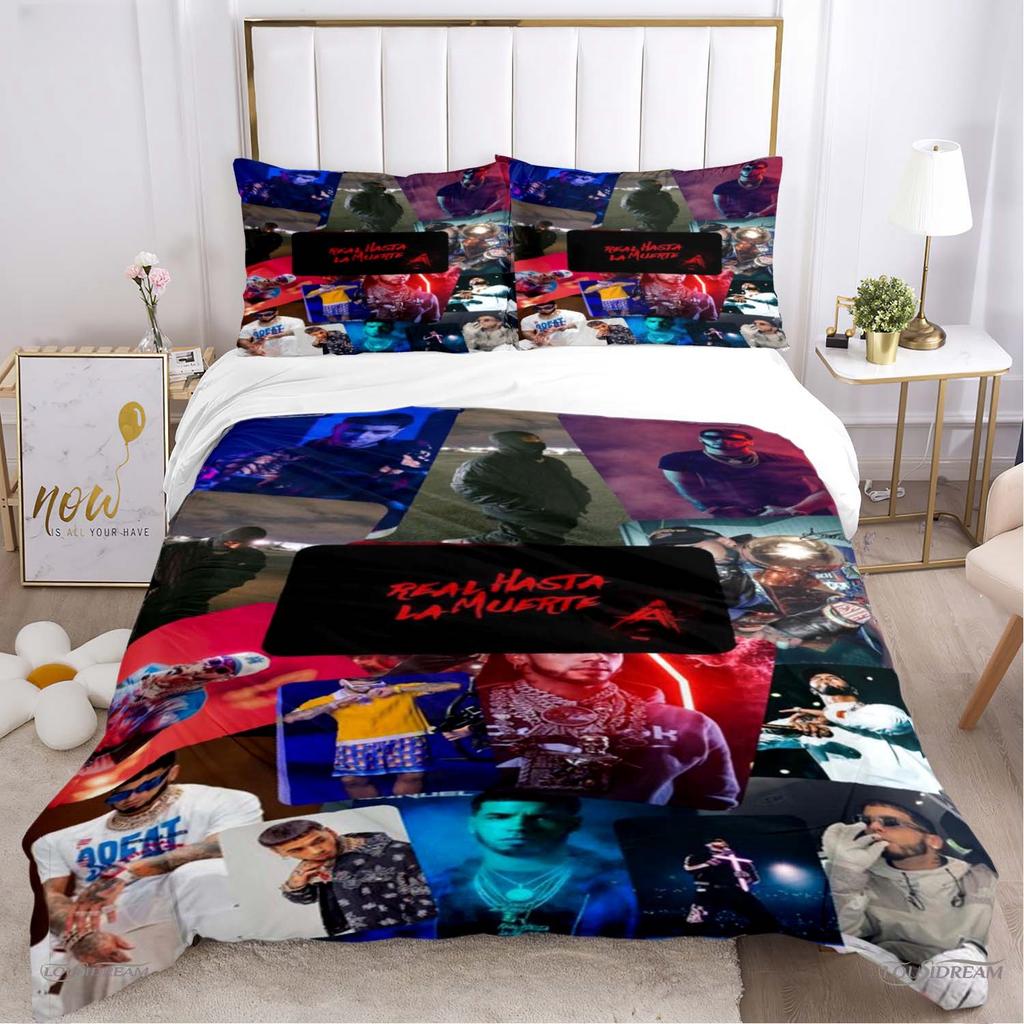 Anuel AA Rapper Hip Hop Singer All Season Duvet Cover Bedding Set Soft Quilt Cover and Pillowcases Teen Single_Double_Queen_King
